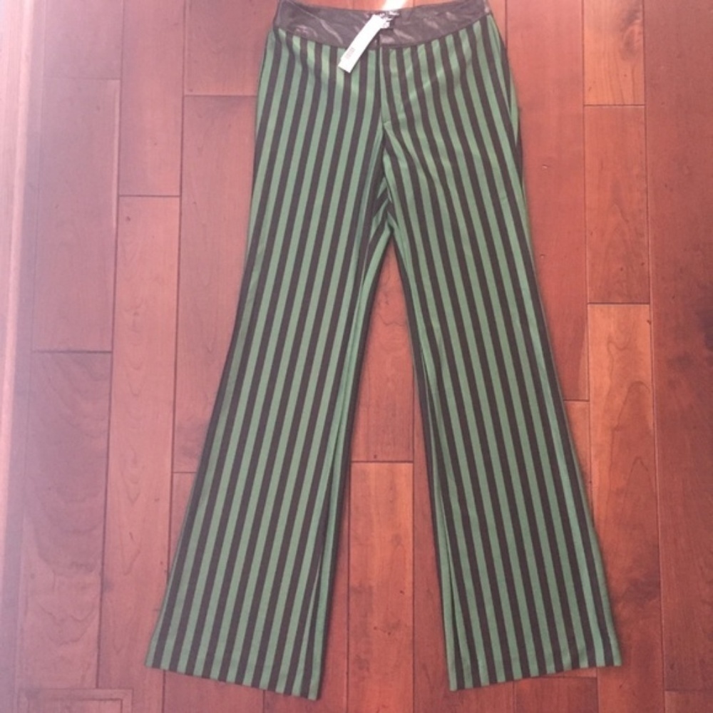Jealous Tomato Striped Leather Waist Pants S